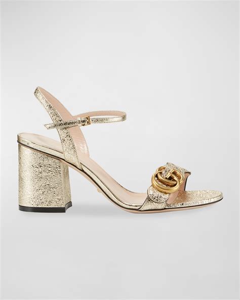 gucci metallic high heel sandals.